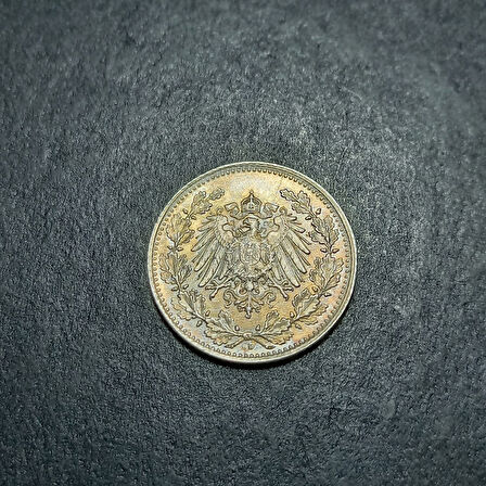 Escoines Koleksiyon 3996367671e711bf66 1918 Almanya ½Mark 2,78gram Gümüş CA eski yabancı madeni para