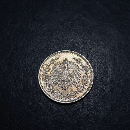 Escoines Koleksiyon 3996367671e711bf66 1918 Almanya ½Mark 2,78gram Gümüş CA eski yabancı madeni para