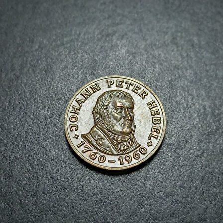Escoines Koleksiyon Almanya 1Kreuzer Johann Peter Hebel 1760/1960 Bronz Hatıra Madalyon 6.2Gr. /25mm