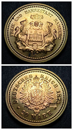 Escoines Koleksiyon 399636769f602af5cc Almanya 20Mark Hamburg 1990 Hatıra Madalya 9Gr. / 26mm