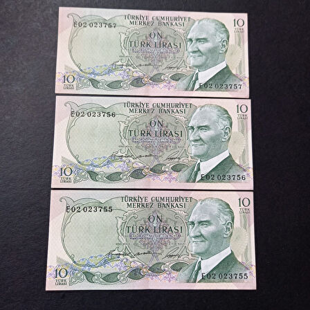 Escoines Koleksiyon 3996367e222ebcb558 10Lira Seri takipli ÇT/ÇÇT 3'lü 6.Emisyon 1.Tertip eski para