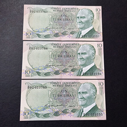 Escoines Koleksiyon 3996367e222ebcb558 10Lira Seri takipli ÇT/ÇÇT 3'lü 6.Emisyon 1.Tertip eski para