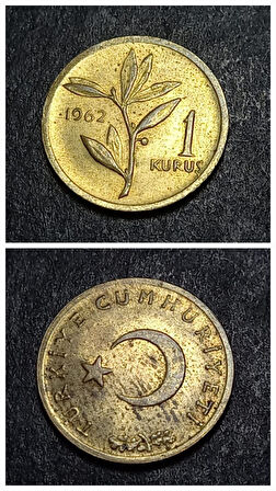 Escoines Koleksiyon 3996367e36d01f0d00 ÇİL 1Kuruş 1962 eski madeni para
