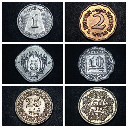 Escoines Koleksiyon 3996367e370b6a0add Pakistan Lot Alüminyum/Bronz ÇİL madeni 1/2/5/10/25/50 Paisa