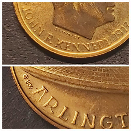 JOHN F. KENNEDY 1917 - 1963 USA. PRESIDENT SCHMIDT KENNEDY MEMORIAL ARLINGTON 11.34gr 22 ayar A900