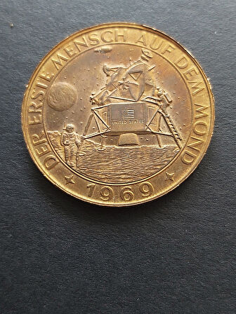 1969 Apollo11 - DER ERSTE MENSCH AUF DEM MOND - DIE ERSTE MONDLANDUNG - 22Ayar 20.87gr A900 Altın