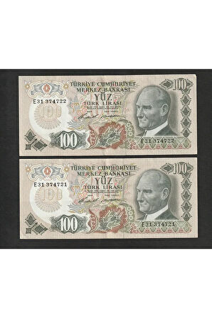 Escoines Koleksiyon 3996367e85f9c30cac 6. Emisyon 100 Türk Lirası ÇÇT+/ÇA (21-22) seri takipli para