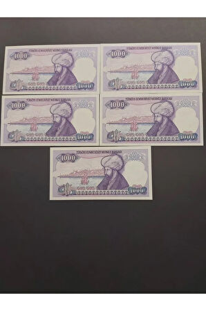 Escoines Koleksiyon 3996367e8895490fcd Mor Binlik 7. emisyon kağıt para 1000 lira seri takipli ÇİL