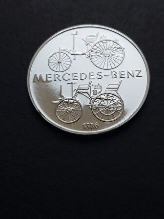 Escoines Koleksiyon 1886 Daimler-Benz 25 Gram Gümüş (999) Mercedes-Benz 100. Yılı Hatıra Madalyon