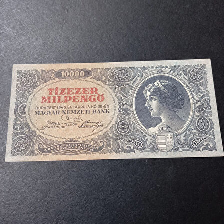 Escoines Koleksiyon 3996367f212ed08c44 A010-098478 10Bin pengo 1946 Macaristan CA+ kağıt eski para