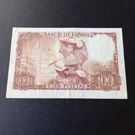 Escoines Koleksiyon 3996367f249cfa015d 1965 ispanya 100 pesetas ÇÇT eski yabancı kağıt para