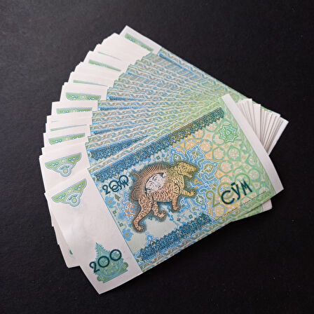 Escoines Koleksiyon 3996367f6281691002 1997 özbekistan 200som ÇİL 100Adet yabancı Deste kağıt para