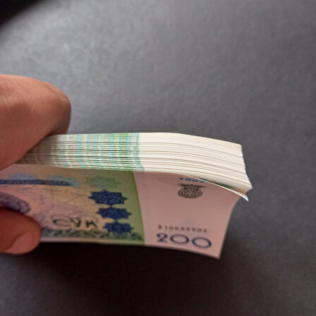 Escoines Koleksiyon 3996367f6281691002 1997 özbekistan 200som ÇİL 100Adet yabancı Deste kağıt para