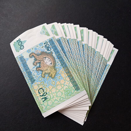 Escoines Koleksiyon 3996367f6281691002 1997 özbekistan 200som ÇİL 100Adet yabancı Deste kağıt para