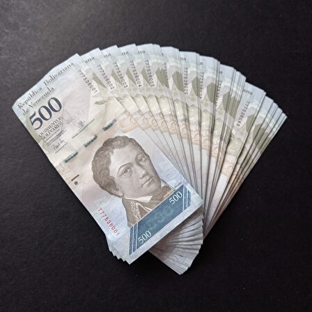 Escoines Koleksiyon 3996367f62c3a92b6a 2017 Venezuela 500 Bolivar ÇİL Deste eski yabancı kağıt para