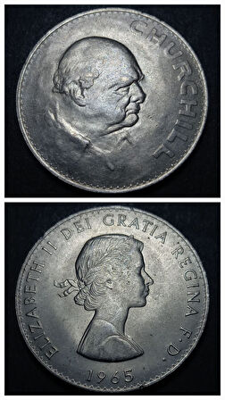 Escoines Koleksiyon 3996367f90ade65f43 1965 Ingiltere 5 şilin Winston churchill Hatıra ÇİL para