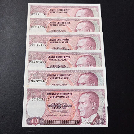 Escoines Koleksiyon 399636800df3e182ff A/B/C/D/E/F CA/ÇİL Harf Takımı 7.Emisyon 100Lira kağıt para