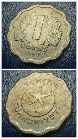 Escoines Koleksiyon 39963680147f210d37 1943 1 Kuruş ÇT/ÇÇT Eski Madeni Para