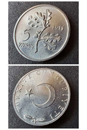 Escoines Koleksiyon 3996368014972802ff 1975 Alüminyum 5 kuruş ÇİL eski madeni para