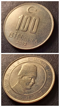 Escoines Koleksiyon 3996368015ab984a38 100 Bin Lira 2002 ÇA/ÇİL Eski Madeni Para