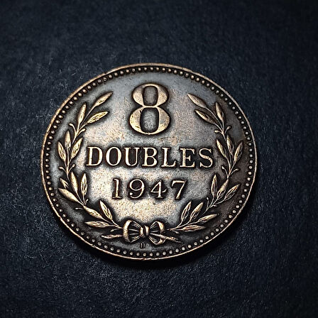 Escoines Koleksiyon 3996368016b9222753 1947 Guarnsey 8 Doubles ÇÇT+ eski yabancı madeni para