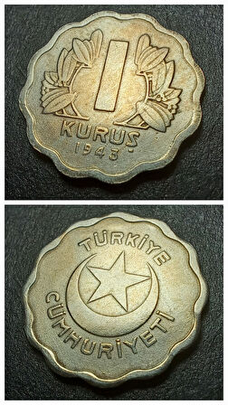 Escoines Koleksiyon 3996368023e364f87f 1943 1 Kuruş CA Eski Madeni Para