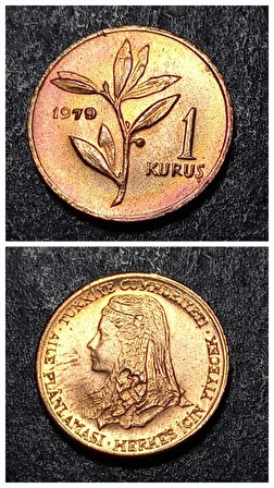 Escoines Koleksiyon 399636802a63f818f6 1979 Bakır 1Kuruş - FAO Aile planlamasi ÇİL eski madeni para