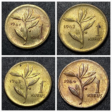 Escoines Koleksiyon 399636802a799df828 1961/62/63/64/65/66/67/68 1 Kuruş ÇİL takım eski madeni para