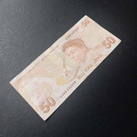Escoines Koleksiyon 39963680c0f3c8658a 9.Emisyon 50Türk Lirası Güzel Numara C499 232232