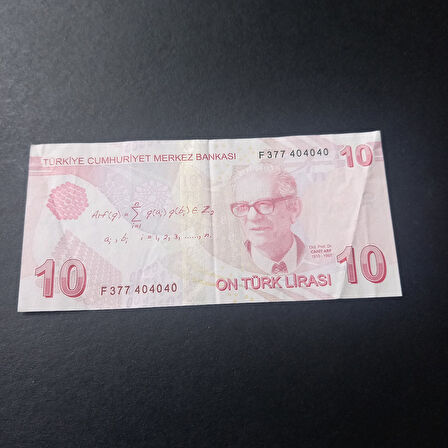 Escoines Koleksiyon 39963680c0f4254a15 9.Emisyon 10Türk Lirası Güzel Numara F377 404040