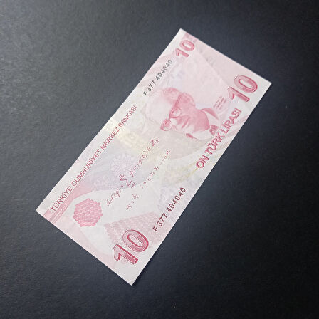 Escoines Koleksiyon 39963680c0f4254a15 9.Emisyon 10Türk Lirası Güzel Numara F377 404040