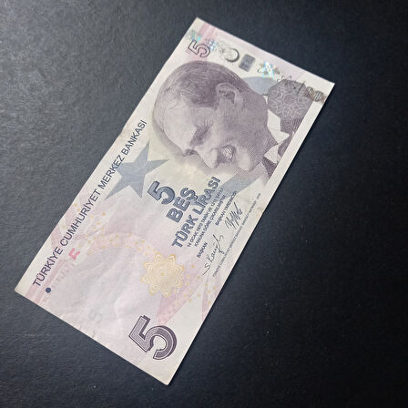 Escoines Koleksiyon 39963680c0f48b0e5f 9.Emisyon 5Türk Lirası Güzel Numara F177 757575
