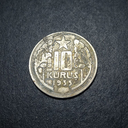 Escoines Koleksiyon 39963680e6cb34bc7d Kulptan çıkma (RR) 10Kuruş 1935 eski madeni para