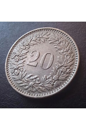 Escoines Koleksiyon 39963680e7a0c70389 1963 isviçre 20rappen çt nadir çıkar Eski yabancı madeni para