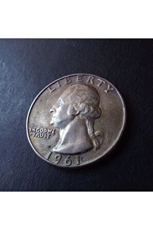Escoines Koleksiyon 39963680e7f0112d27 1961 Amerika Quarter dollar GÜMÜŞ / PATİNALI / NADİR / ÇÇT