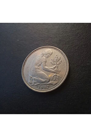 Escoines Koleksiyon 39963680e8b8eebe77 Almanya 50 pfennig (1987-G) Çil-Nadir çıkar Eski madeni para.