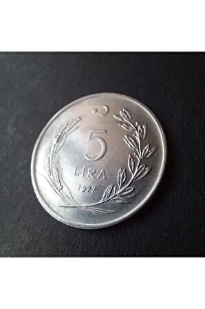 Escoines Koleksiyon 39963680e9a7db9391 1977 akmonital Mızrak Yele/Nadir Erörlü Hatalı ÇİL eski para