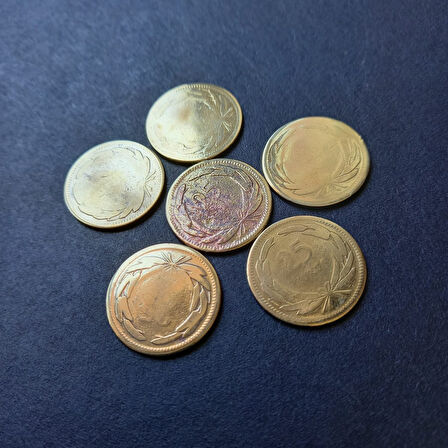 Escoines Koleksiyon 399636812793f3e10a 1948/1949 25 Kuruş 6 adet TEMİZ eski madeni para