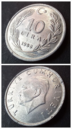 Escoines Koleksiyon 399636817b9a504611 1988 Alüminyum 10lira Çil eski madeni para