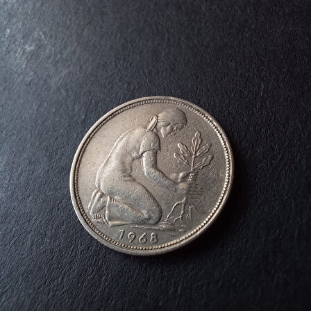Escoines Koleksiyon 399636817d8f31c1ad 1968 Almanya 50 pfennig ÇÇT+ Darphane işareti J