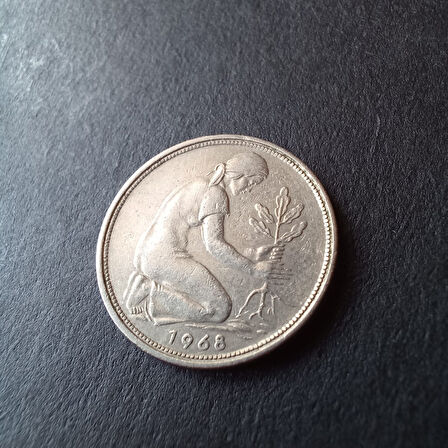 Escoines Koleksiyon 399636817d8f31c1ad 1968 Almanya 50 pfennig ÇÇT+ Darphane işareti J