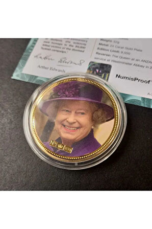 39963681b2bec24fb3 Numis Proof 2016 Kraliçe Elizabeth 24Ayar AltınKaplama Sertifikalı 52gram A-35188