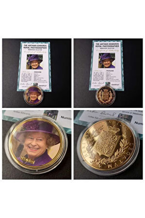 39963681b2bec24fb3 Numis Proof 2016 Kraliçe Elizabeth 24Ayar AltınKaplama Sertifikalı 52gram A-35188
