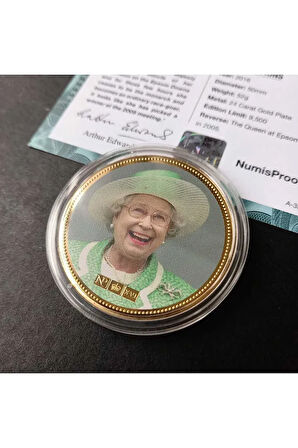 39963681b2d414176c Numis Proof 2016 Kraliçe Elizabeth 24Ayar AltınKaplama Sertifikalı 52gram A-35186