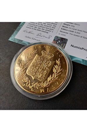 39963681b2d414176c Numis Proof 2016 Kraliçe Elizabeth 24Ayar AltınKaplama Sertifikalı 52gram A-35186