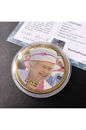 39963681b2db677829 Numis Proof 2016 Kraliçe Elizabeth 24Ayar AltınKaplama Sertifikalı 52gram A-35180