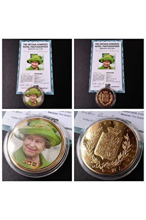 39963681b2ed44c72d Numis Proof 2016 Kraliçe Elizabeth 24Ayar AltınKaplama Sertifikalı 52gram A-35185