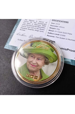 39963681b2ed44c72d Numis Proof 2016 Kraliçe Elizabeth 24Ayar AltınKaplama Sertifikalı 52gram A-35185