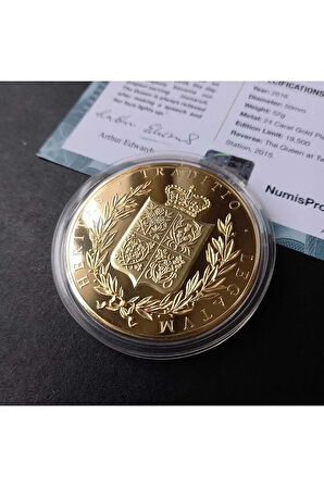 39963681b2f3eb7f6c Numis Proof 2016 Kraliçe Elizabeth 24Ayar AltınKaplama Sertifikalı 52gram A-35182