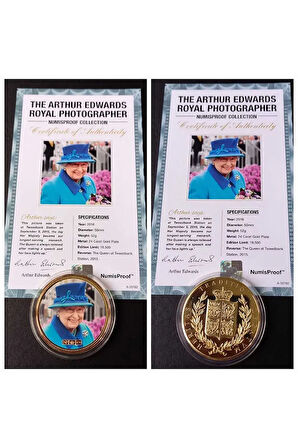39963681b2f3eb7f6c Numis Proof 2016 Kraliçe Elizabeth 24Ayar AltınKaplama Sertifikalı 52gram A-35182